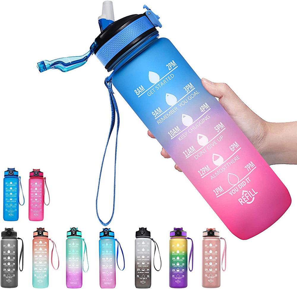 Smart Water Bottle Tracker - Motivational Sport Water Bottle, Leakproof Drinking