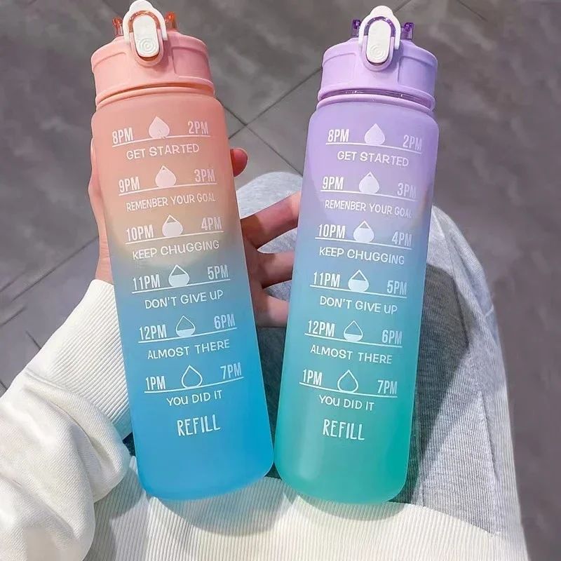 Smart Water Bottle Tracker - Sports Water Bottle with Time-Tracking Straw