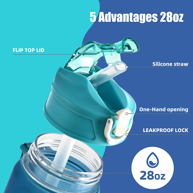 1PCS Hot Sale 750ML Sports Wat - огляд і ціна Smart Water Bottle Tracker