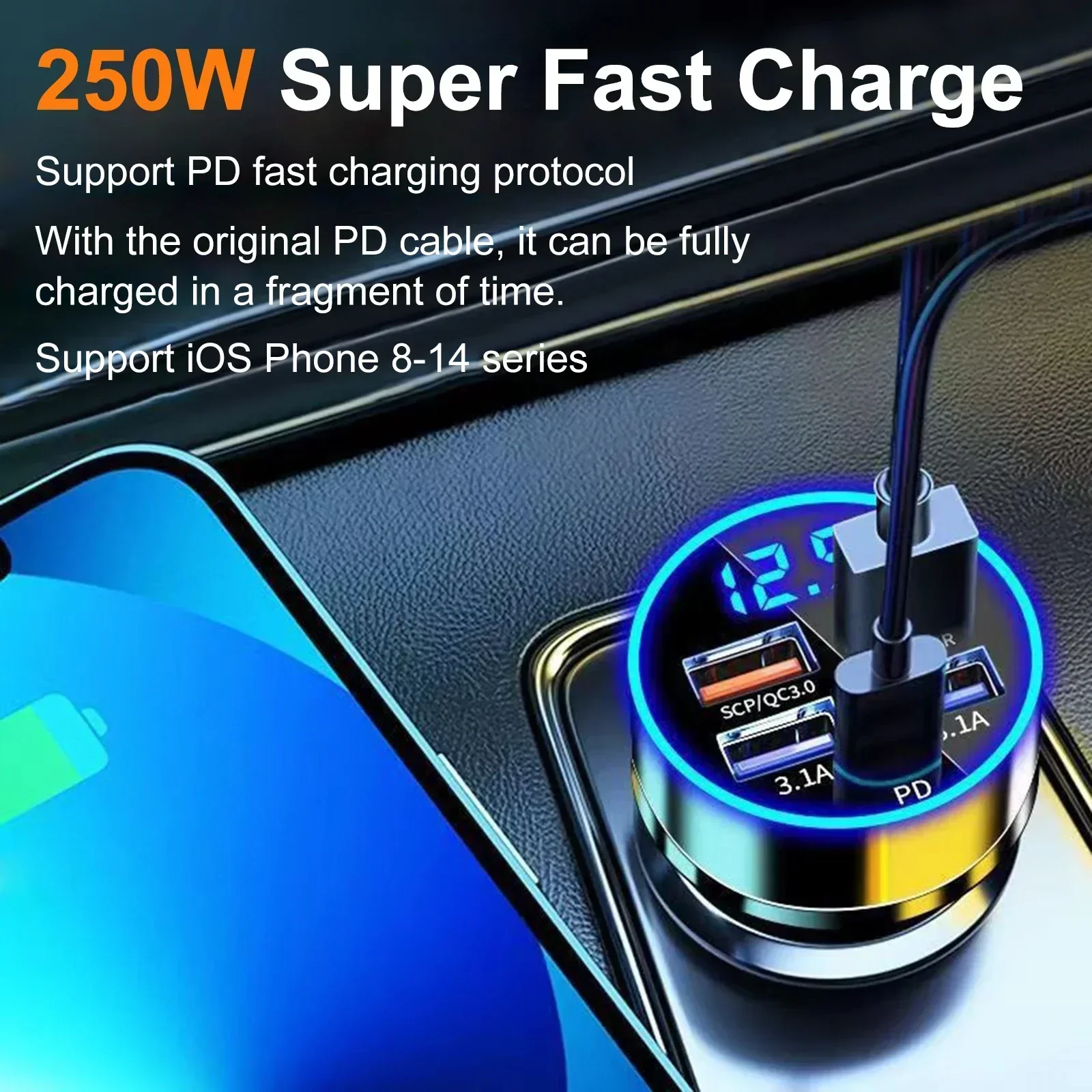 250W Super Fast Charging Car C - огляд і ціна Election Electronics & Gadgets Store Woocommerce Theme