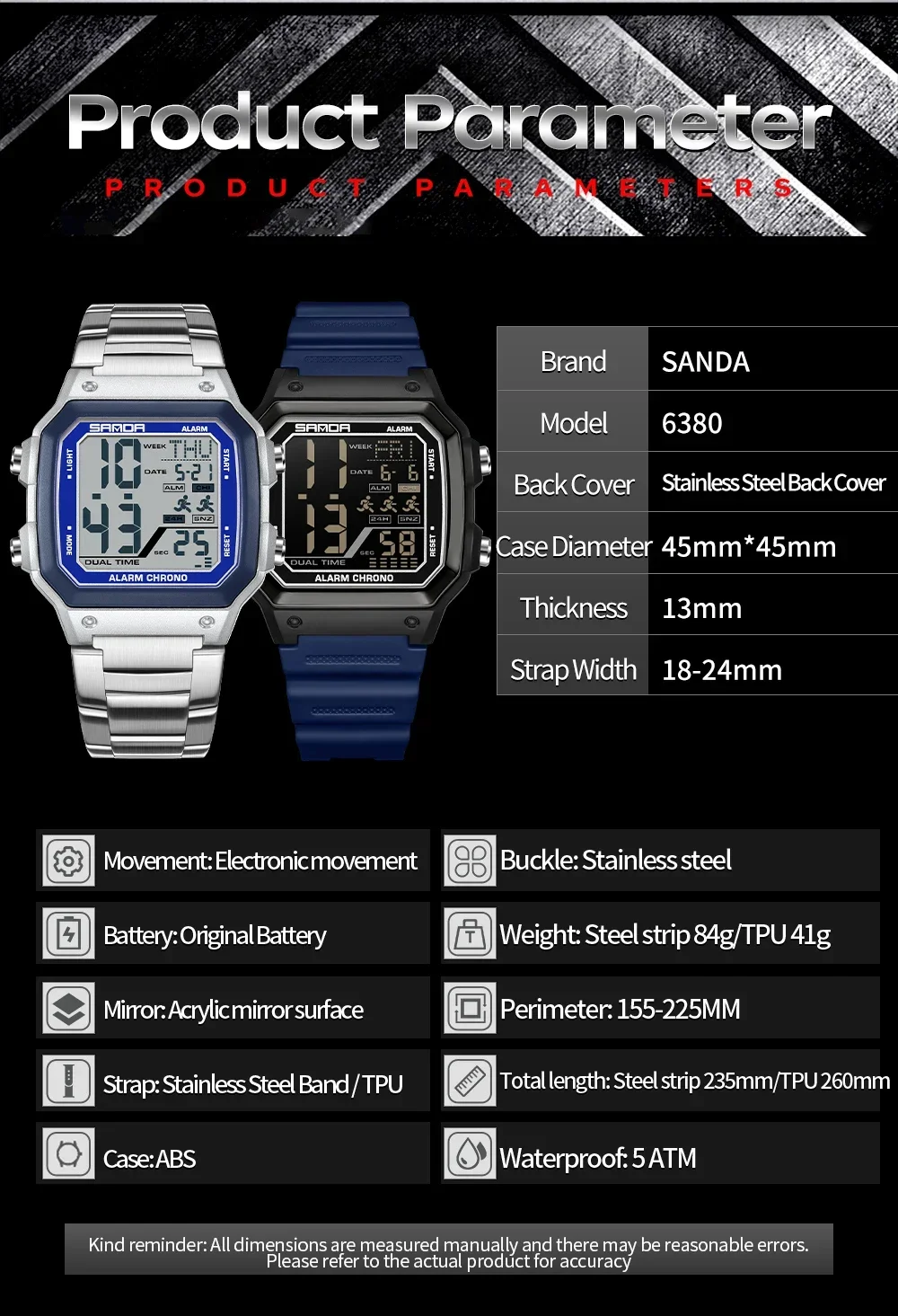 SANDA 6380 Fashion Electronic  - огляд і ціна Electronics Gadgets For Men